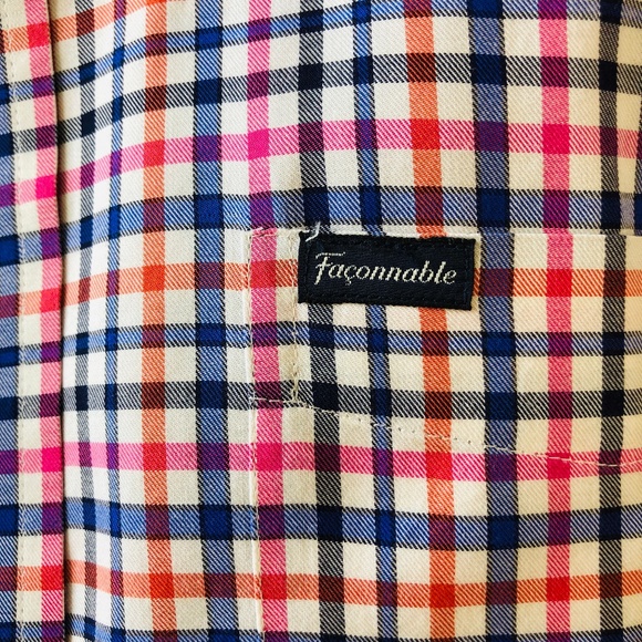 Faconnable Club Multicolor Check Casual Shirt L - Picture 4 of 8